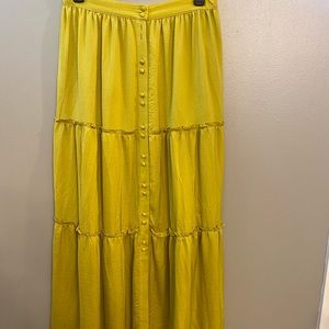 Vibrant chartreuse maxi skirt